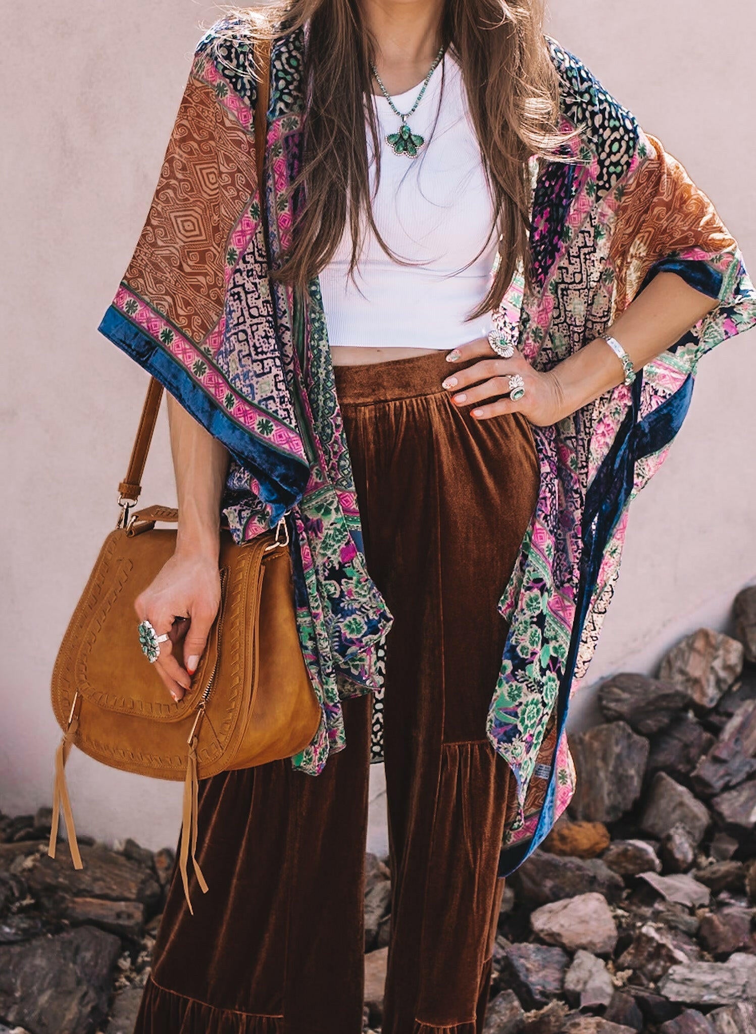Bohemian Burnout Velvet Kimono - Image 11