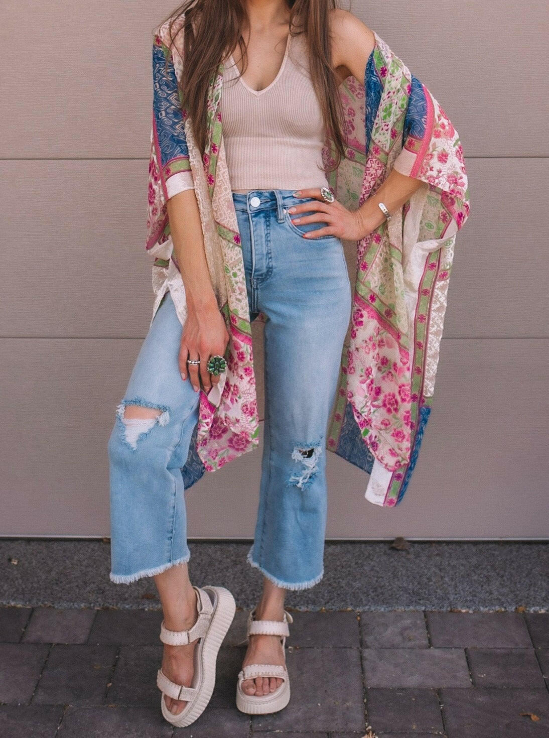 Bohemian Burnout Velvet Kimono - Image 3