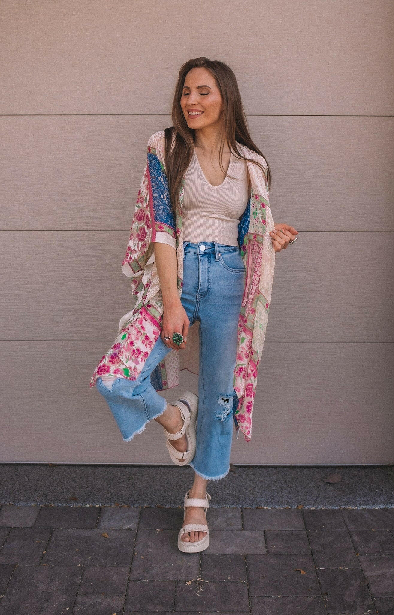 Bohemian Burnout Velvet Kimono - Image 2