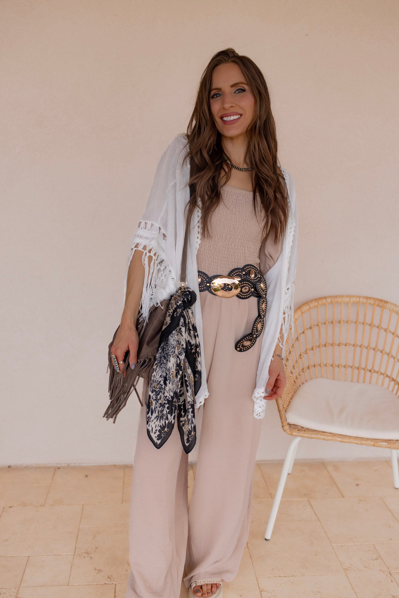 Festival Feels Crochet Medallion Tassel Kimono - Image 6