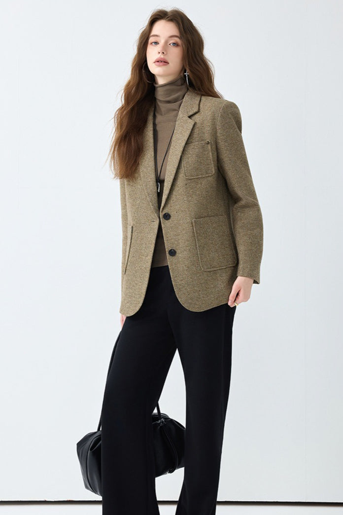 Maillard Brown Wool Blazer - Image 13