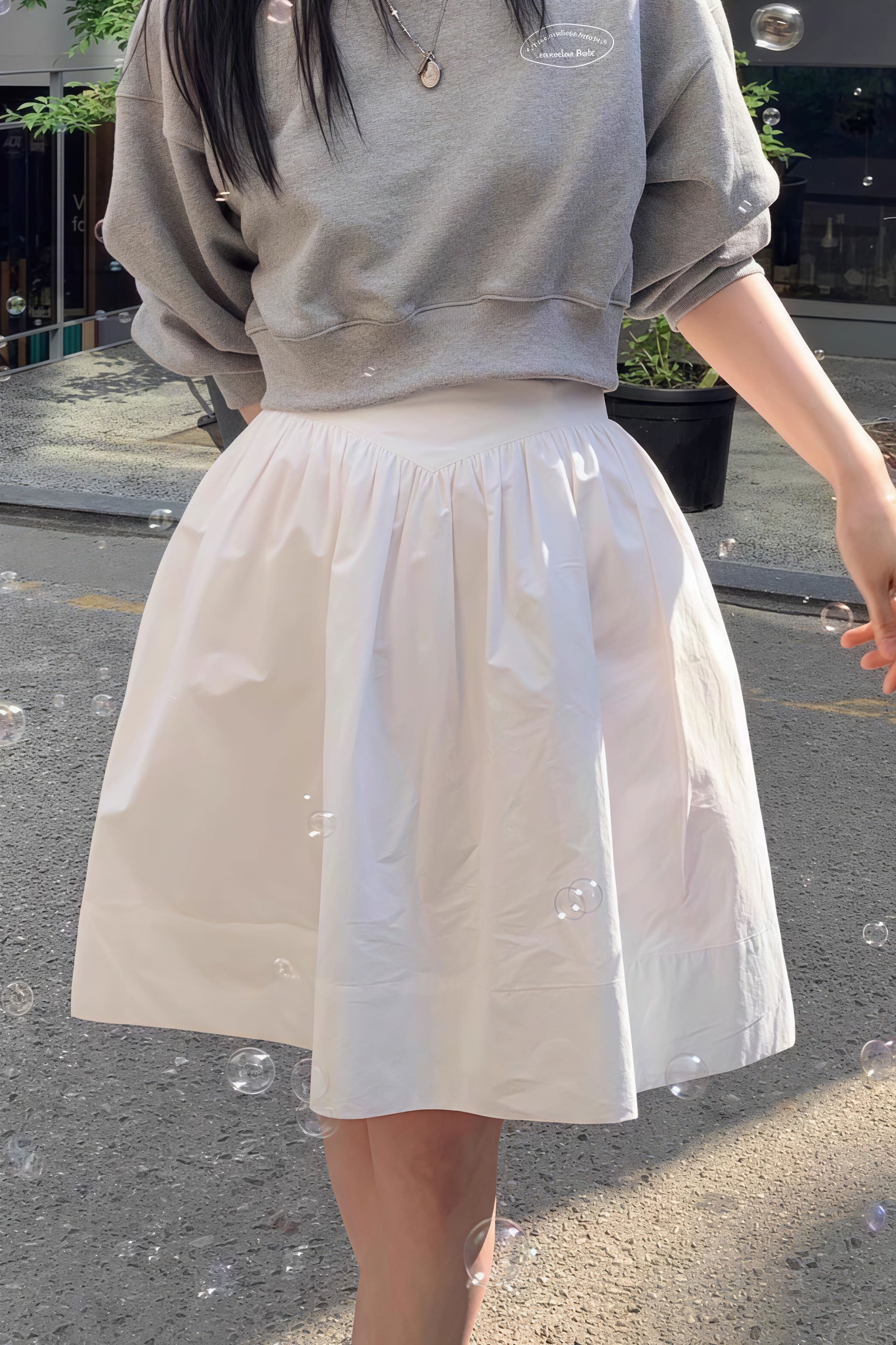 High Waist Pleated Waistband Solid Tulip Vintage Youthful Mini Skirt - Image 4