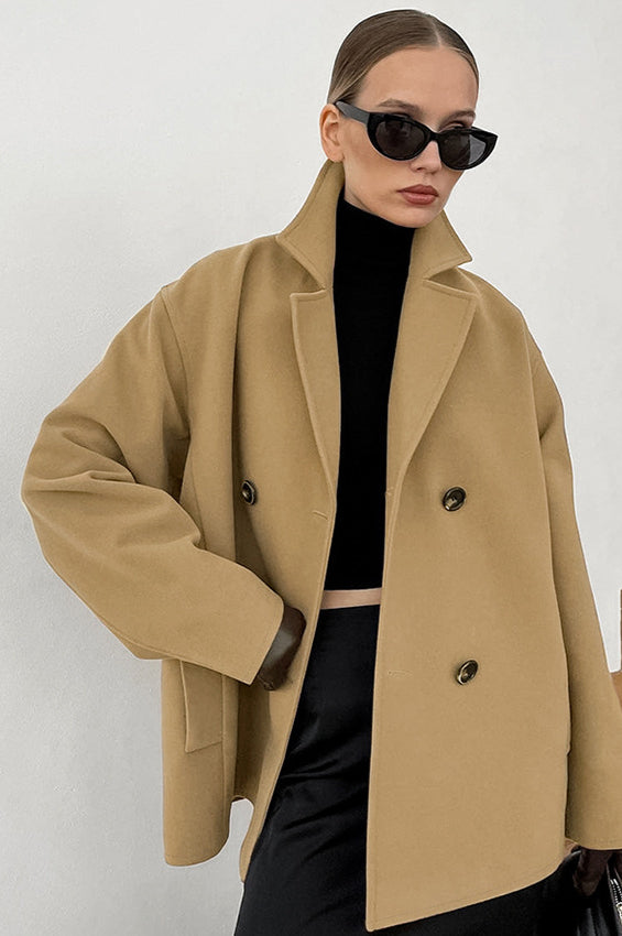 Loose Wool Lapel Coat - Image 2