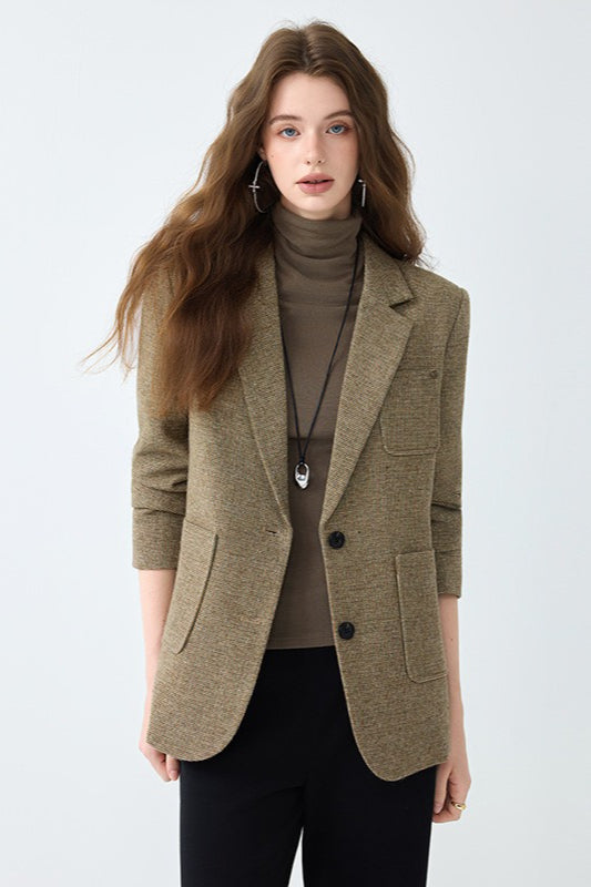 Maillard Brown Wool Blazer - Image 8