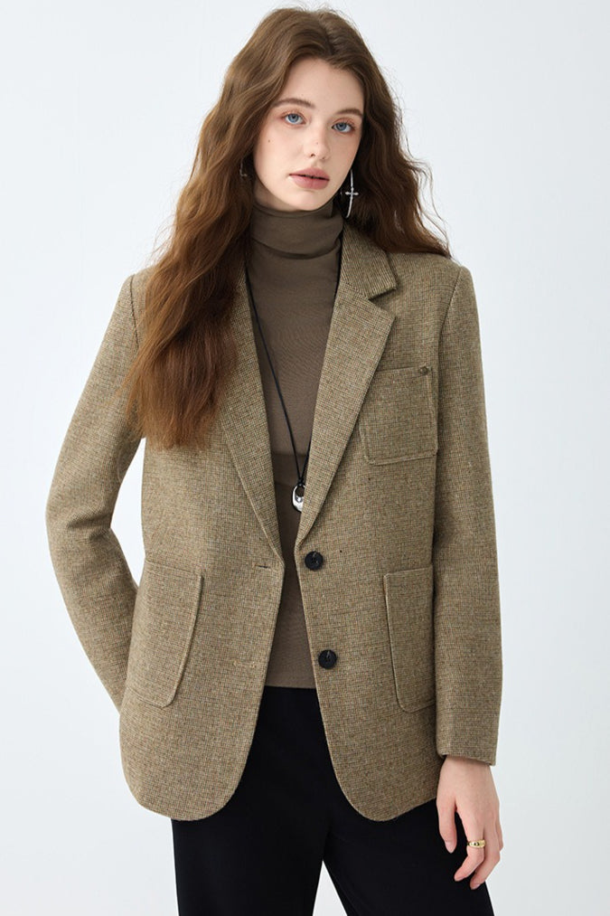 Maillard Brown Wool Blazer - Image 11