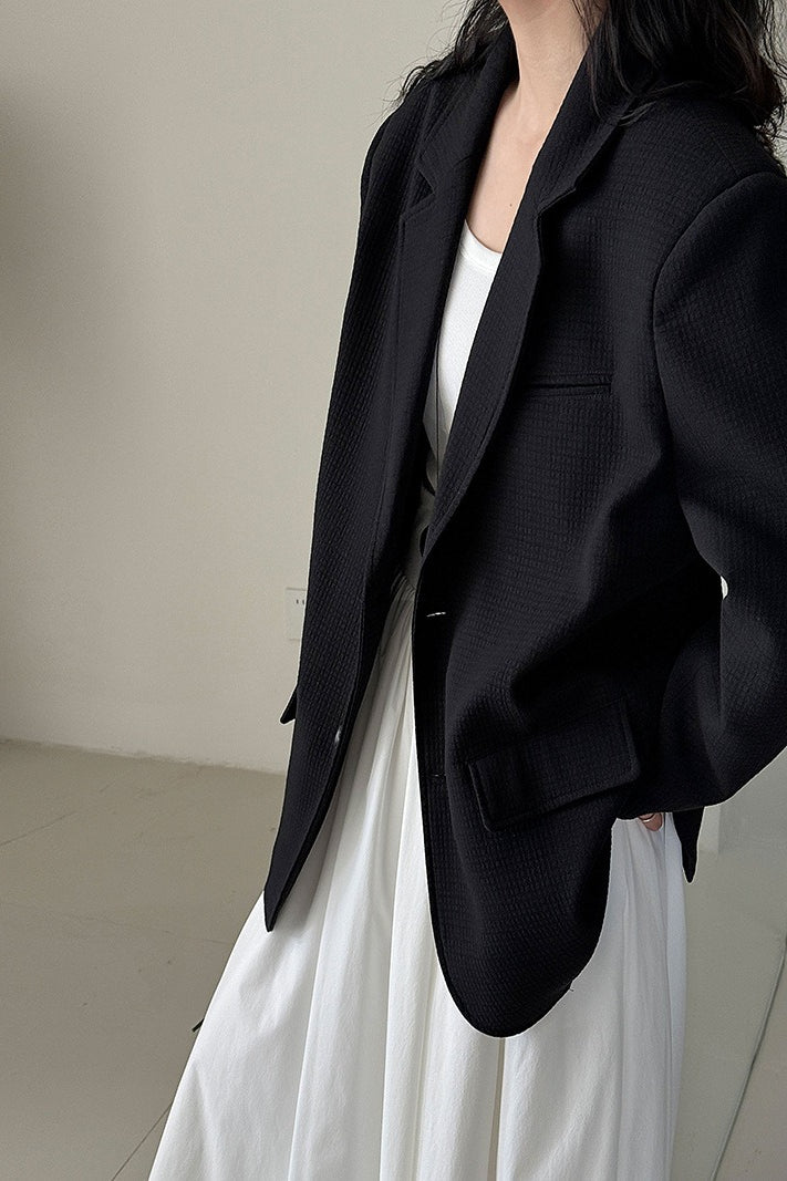 Waffle Textured Oversized Blazer - Image 10