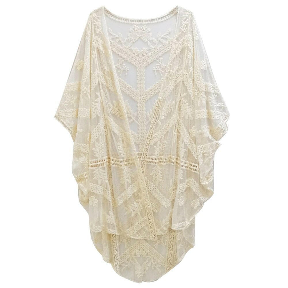 Flower Lace Kimono Poncho - Image 3