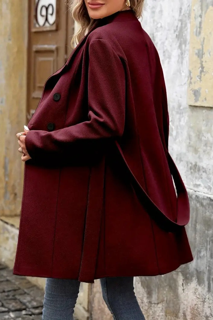 Wool Blend Mid-Length Single Breasted Coat - Image 6