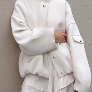 Loose Fit Stand Collar Wool Coat