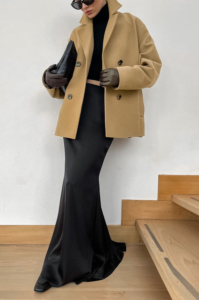 Loose Wool Lapel Coat - Image 8