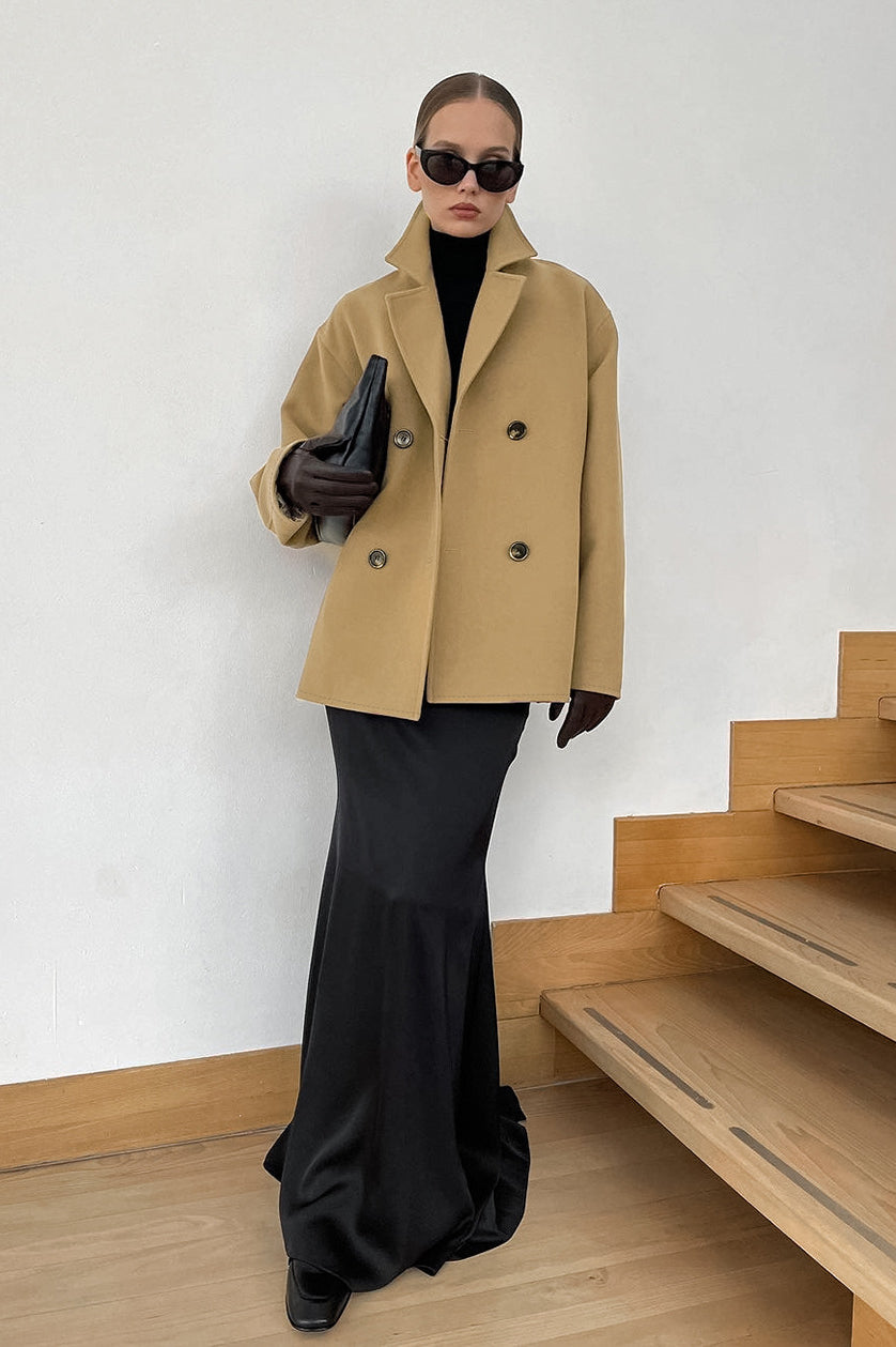 Loose Wool Lapel Coat - Image 6