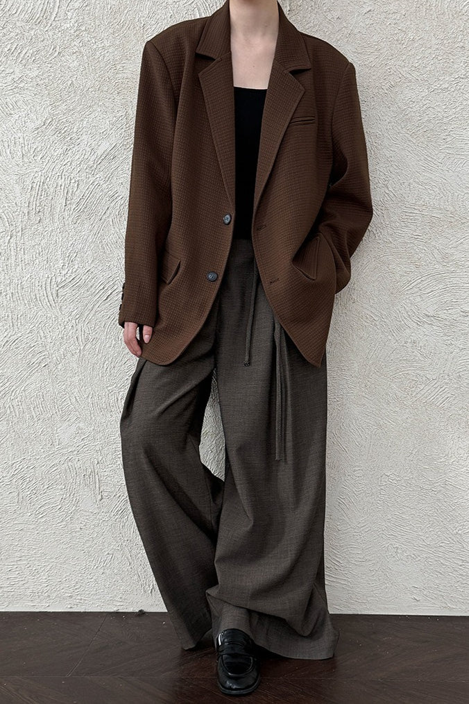 Waffle Textured Oversized Blazer - Image 6