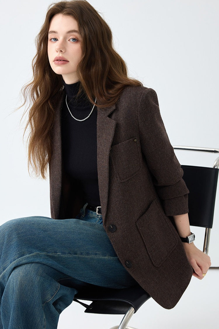 Maillard Brown Wool Blazer - Image 4