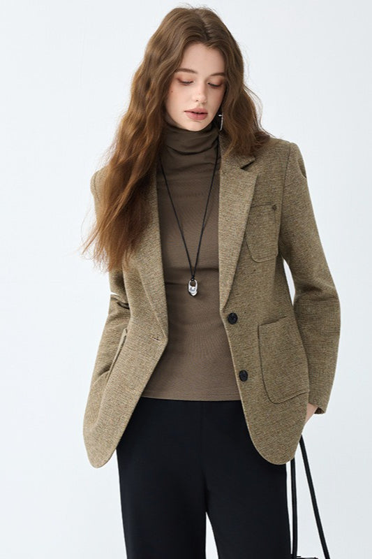 Maillard Brown Wool Blazer - Image 9