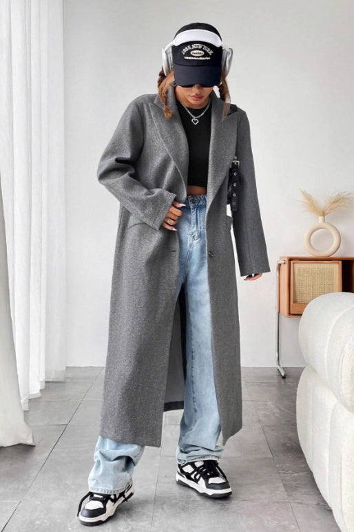 Minimalist Wool Duster Coat - Image 3