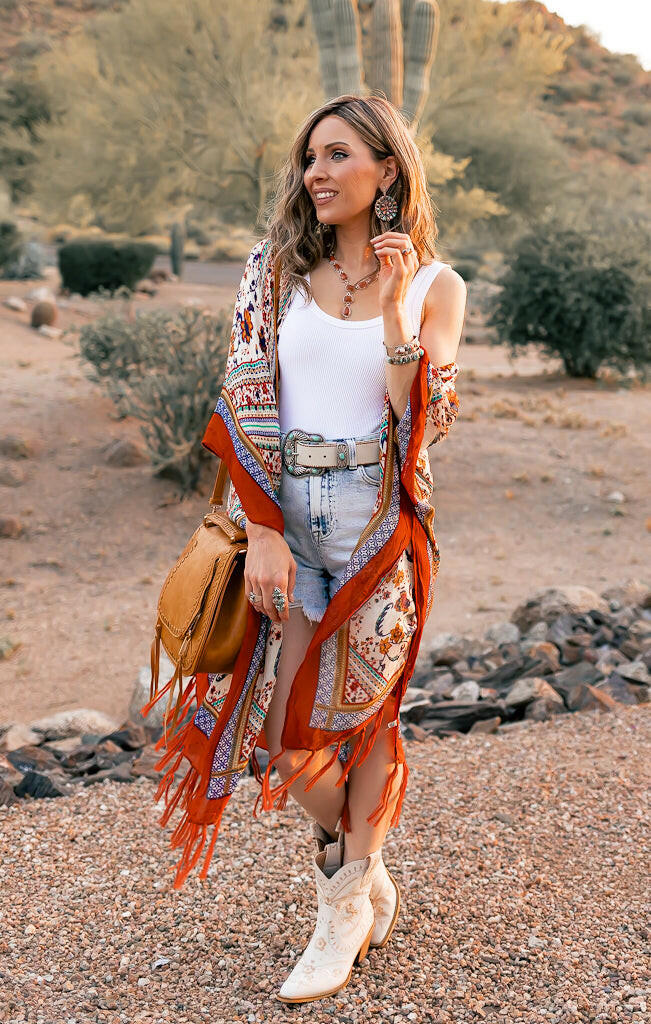 Bohemian Diamond Tassel Kimono
