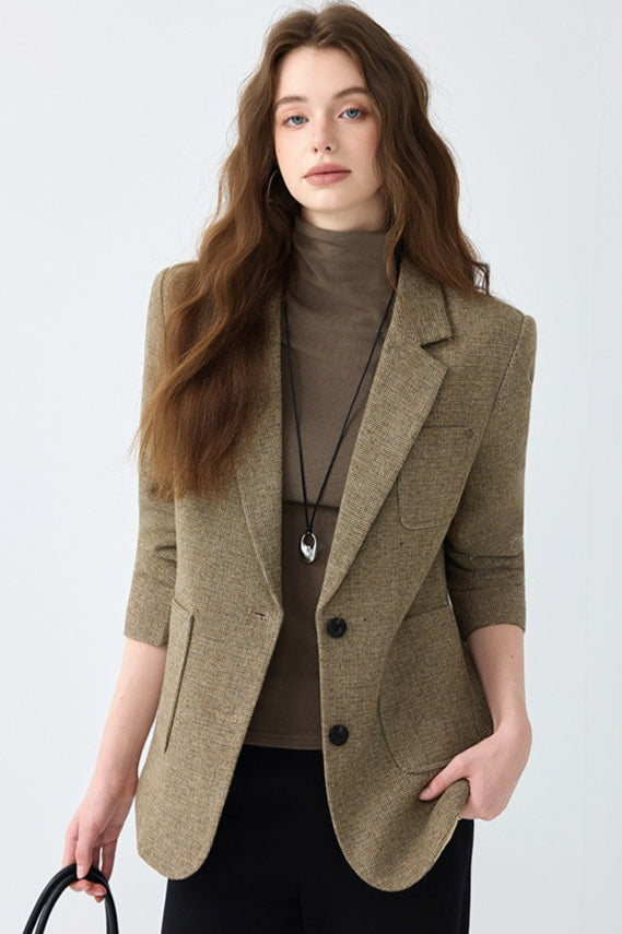 Maillard Brown Wool Blazer - Image 12