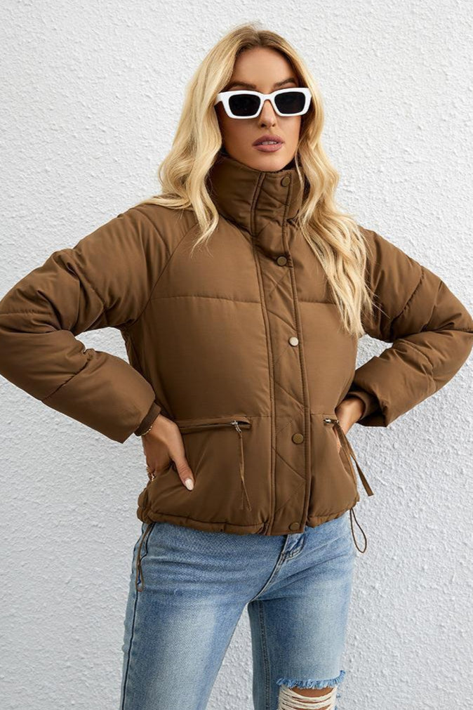 Short Stand Collar Puffer Coat - Image 5