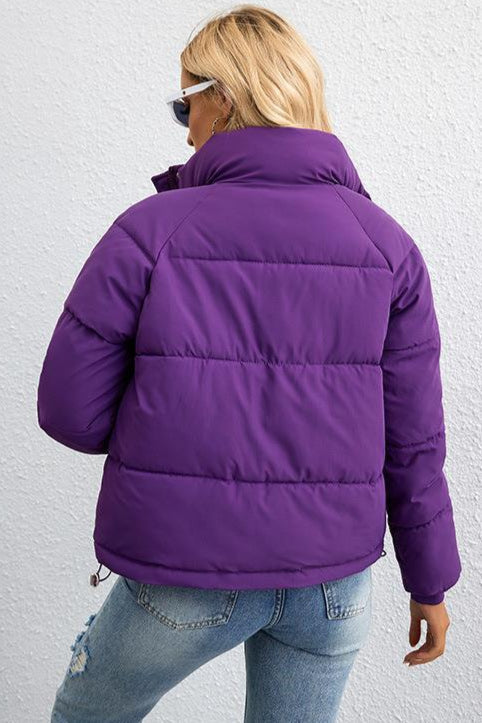 Short Stand Collar Puffer Coat - Image 18