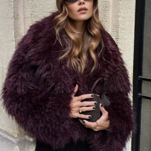 Thickened Plush Collar Solid Warm Short Coat