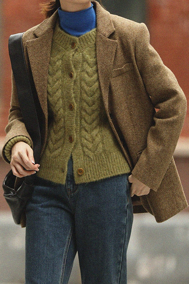 Wool Blend Single Breasted Blazer - Image 11
