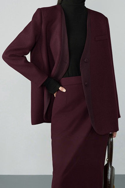 V Neck Single Breasted Blazer - Image 5