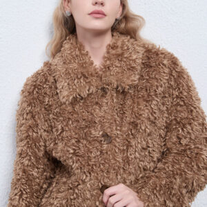 Solid Warm Button Notched Collar Coat