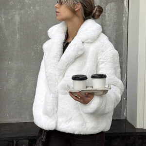 Solid Color Minimalist Fleece Loose Coat