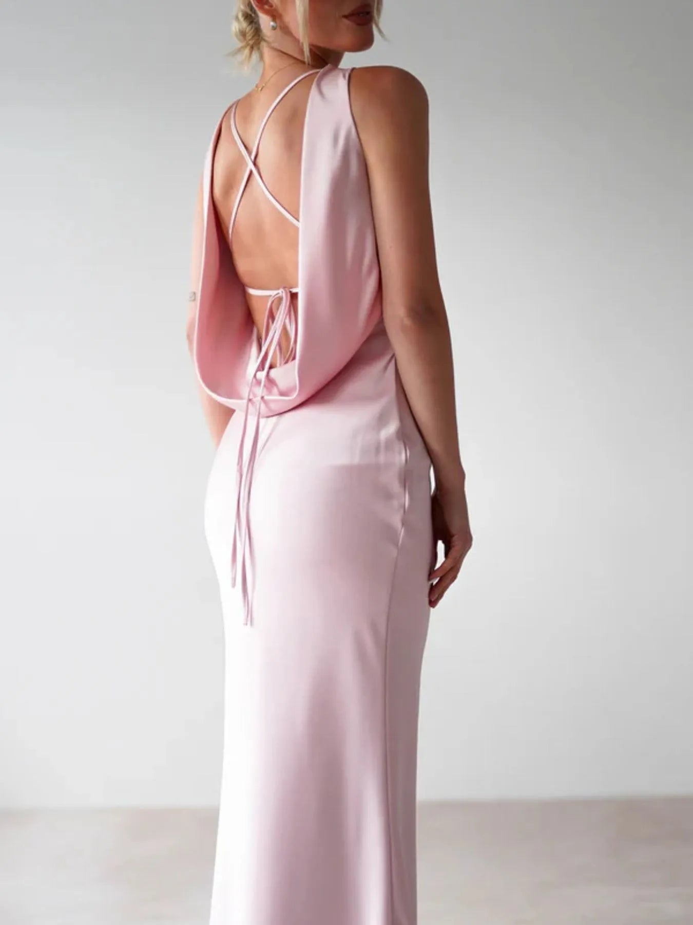 Satin Sleeveless Maxi Dress - Image 17