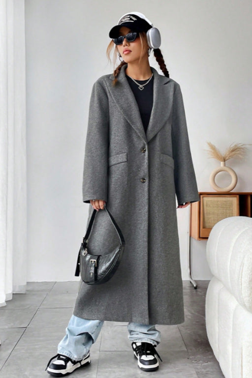 Minimalist Wool Duster Coat - Image 5