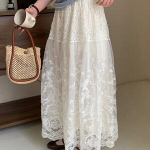 Relaxed Lace Vintage A Line Skirt