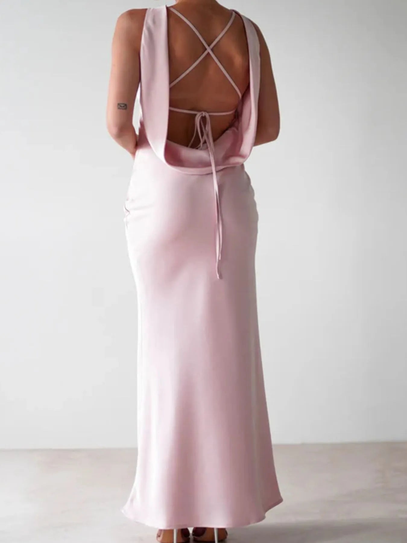 Satin Sleeveless Maxi Dress - Image 18