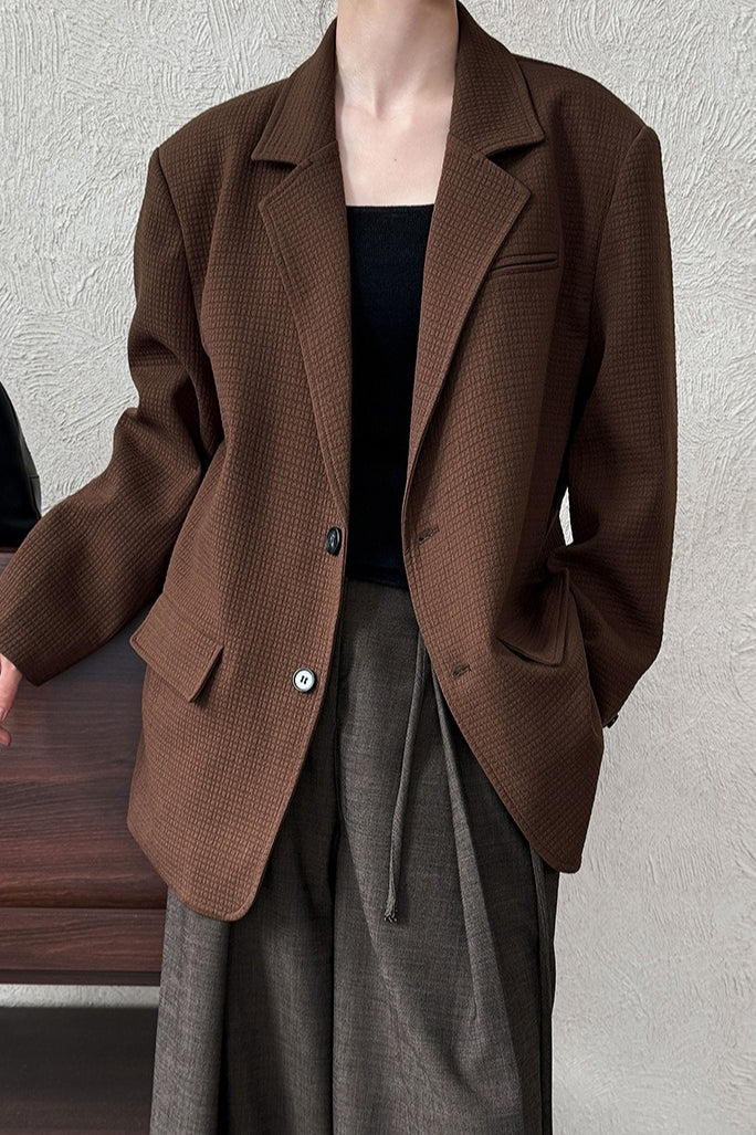 Waffle Textured Oversized Blazer - Image 3