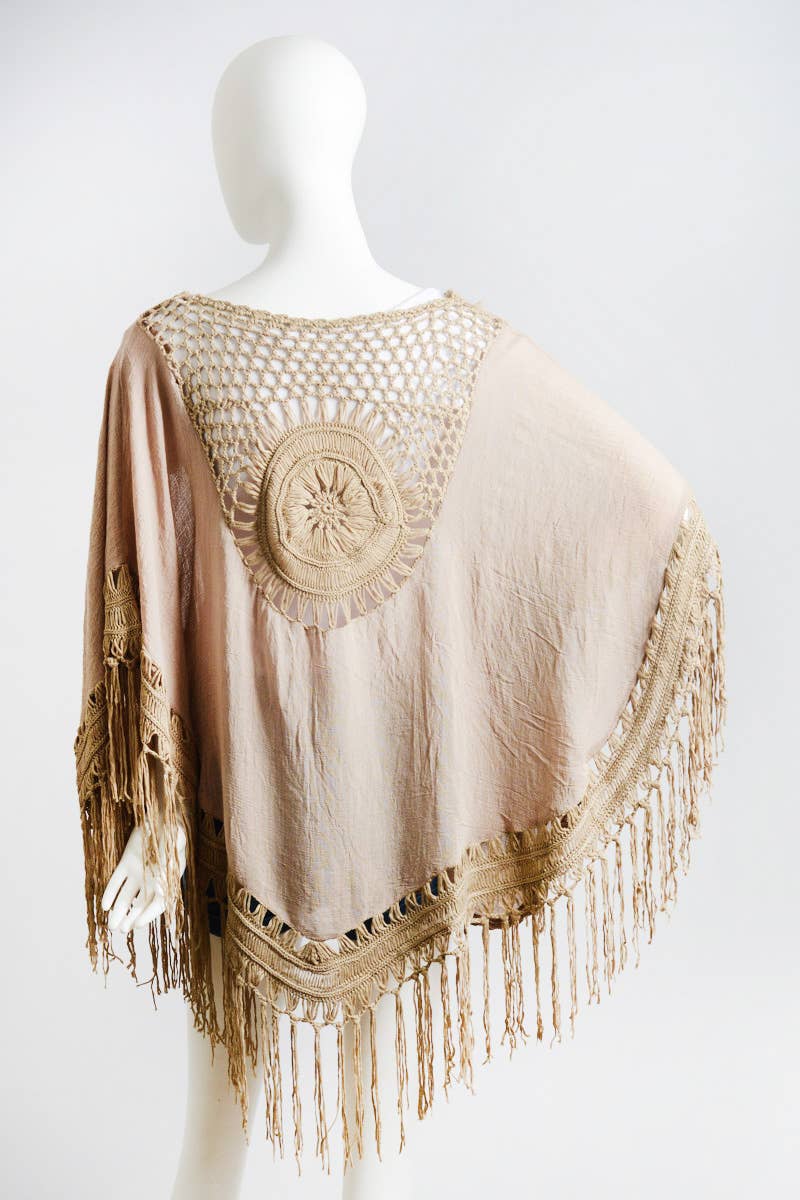 Festival Feels Crochet Medallion Tassel Kimono - Image 9