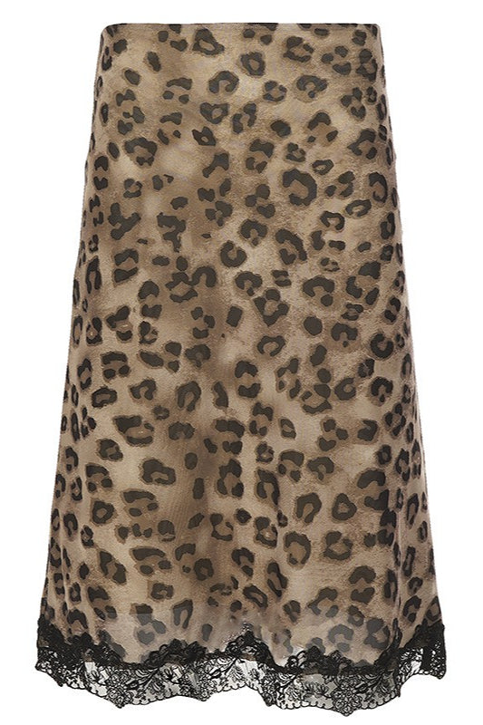 Low Waist Leopard Lace Mesh Skirt - Image 5