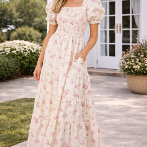 Smocked Floral Maxi Dress