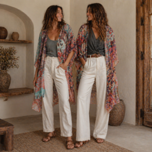 Boho Floral Patchwork Kimono