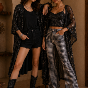Sparkle Sequin Duster Kimono Cardigan
