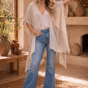 Frayed Cotton Bohemian Ombre Kimono