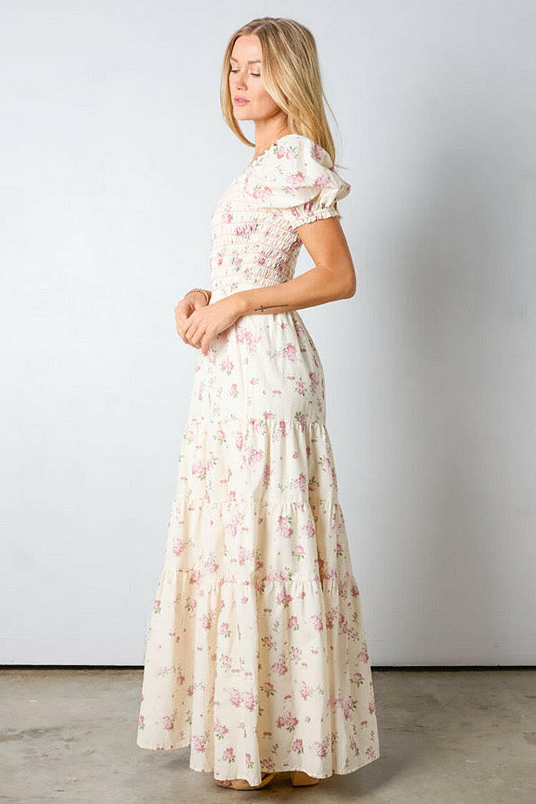 Smocked Floral Maxi Dress - Image 3