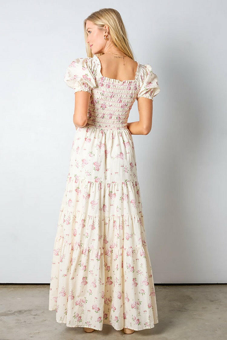 Smocked Floral Maxi Dress - Image 4