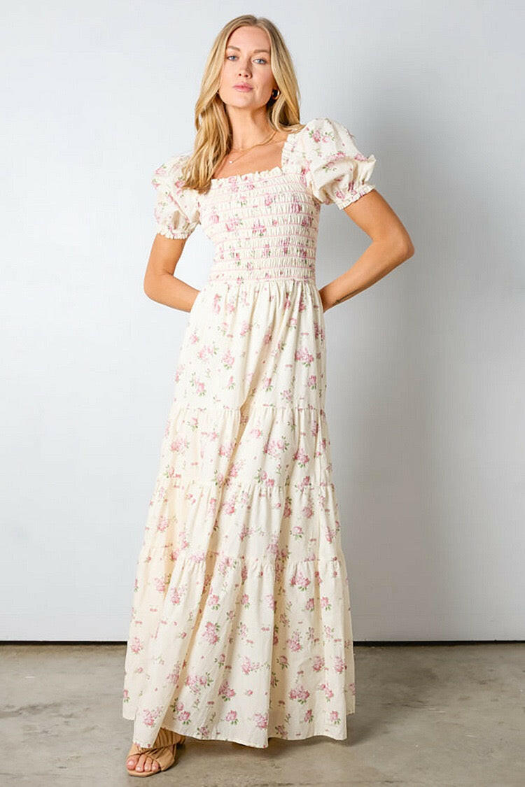 Smocked Floral Maxi Dress - Image 5