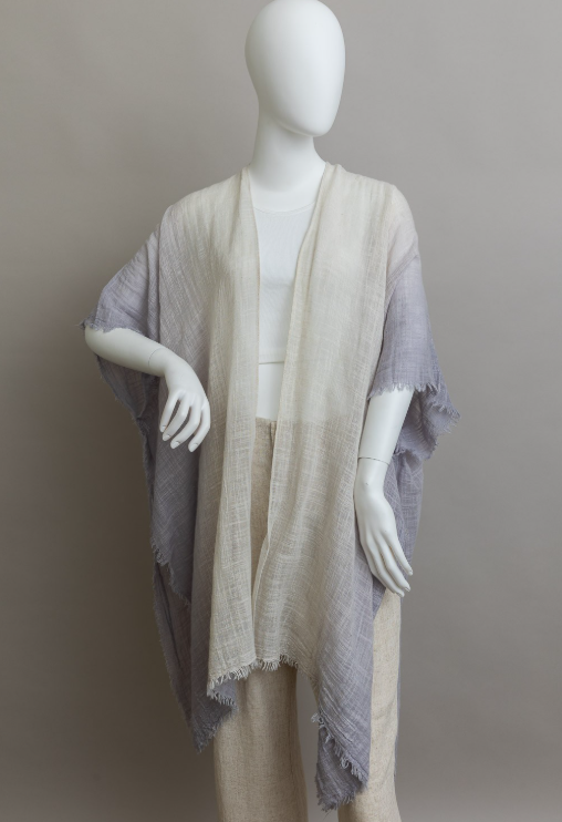 Frayed Cotton Bohemian Ombre Kimono - Image 9