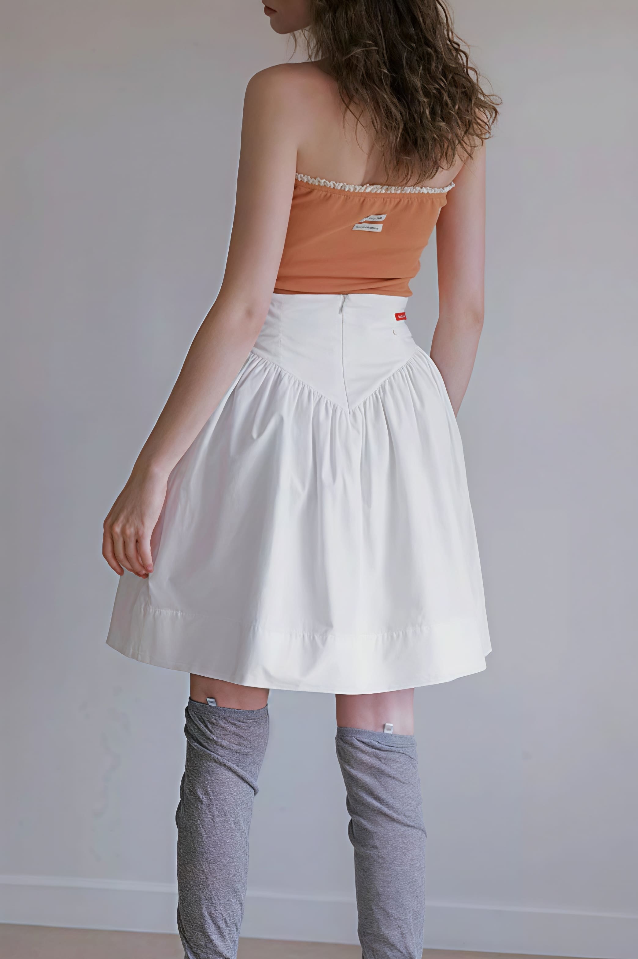 High Waist Pleated Waistband Solid Tulip Vintage Youthful Mini Skirt - Image 2