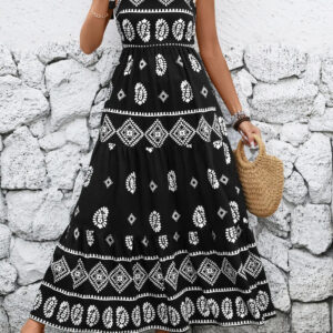 Printed Square Neck Cami Maxi Dress