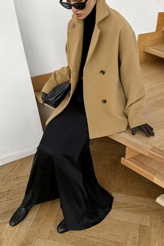 Loose Wool Lapel Coat - Image 7