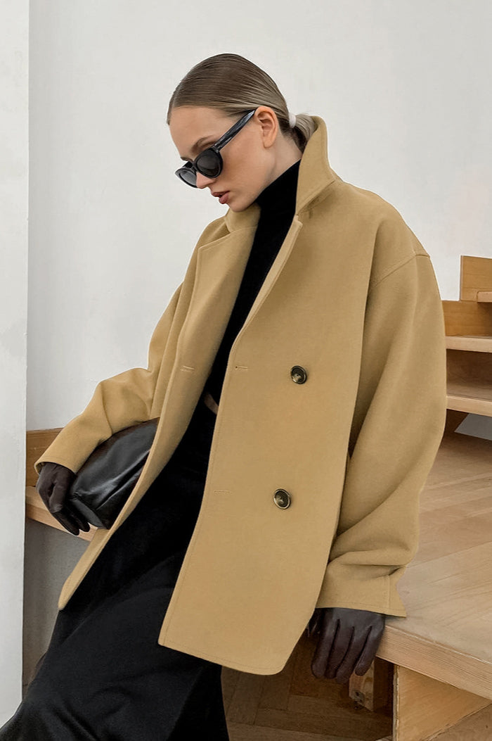 Loose Wool Lapel Coat - Image 5