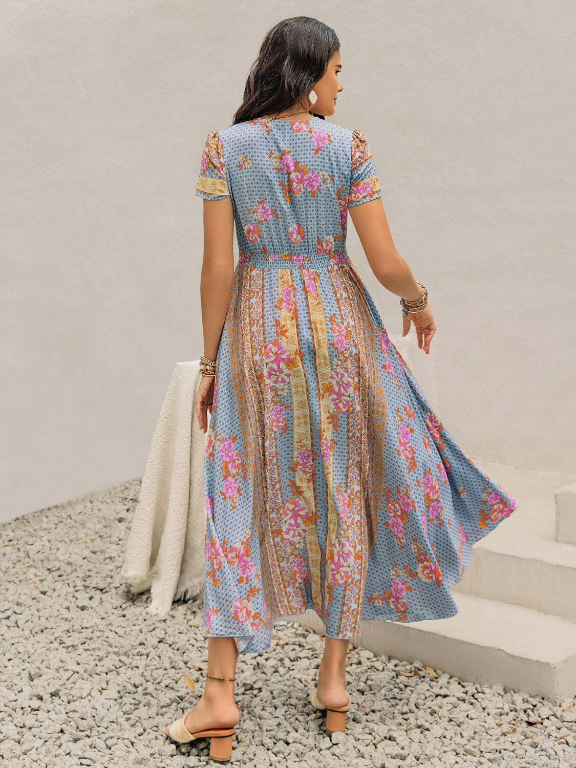 Boho Button Front Maxi Dress - Image 8