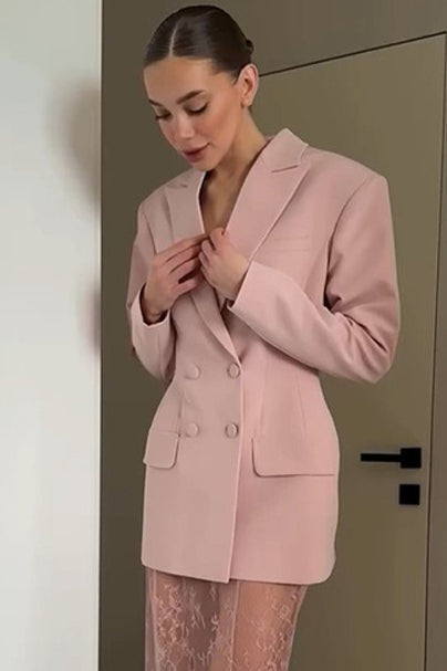 Pink Buttoned Blazer - Image 4