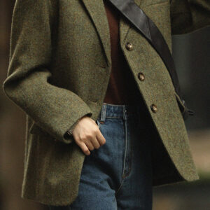 Wool Blend Single Breasted Blazer